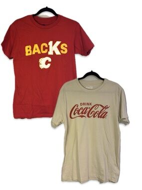 Coca-Cola & NBA Graphic T-Shirt Bundle 2-Pack | Size M | Coke & Calgary Flames
